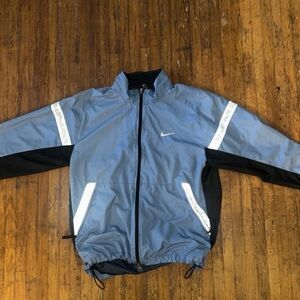 Nike Men's Light Blue and Black Windbreaker